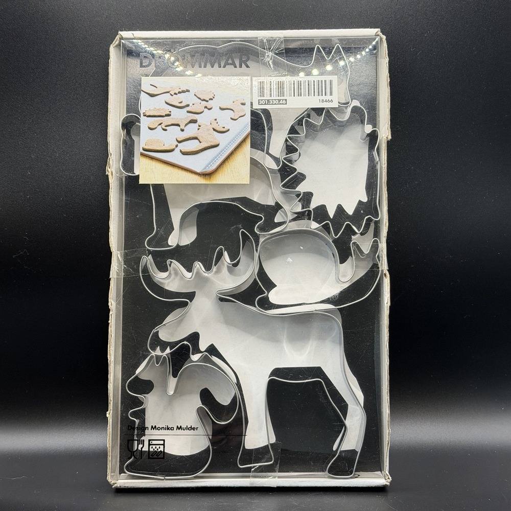 IKEA DROMMAR Woodland animal 6 Piece stainless steel cookie cutter set